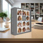 Instagram Photo Collage Custom Monogram Charcoal 3 Ring Binder<br><div class="desc">Add square photos to create a unique and personal gift. A fun way to make a trendy keepsake. If you need to adjust the pictures,  click on the customize tool to make changes.</div>