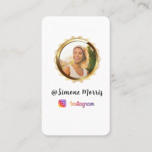 Instagram Photo Collage Modern Script Social Media Business Card