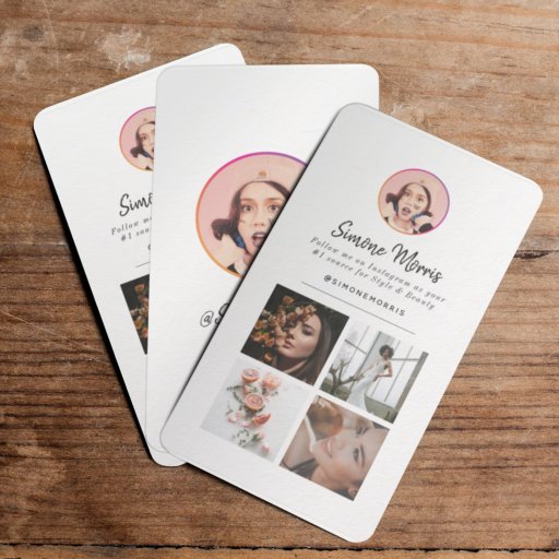 Customizable Instagram Photo Collage Modern Script Social Media Calling Card