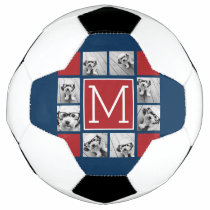Instagram Photo Collage Monograms - Red Navy Soccer Ball Instagram Photo Collage Monograms - Red Navy Soccer Ball