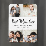 Instagram Photo Collage Mother's Day Gift Magnet<br><div class="desc">Custom printed Mother's Day magnet personalized with your photos and text. This modern minimalist design features a photo collage layout for 4 square Instagram photos and handwritten style script that reads "Best Mom Ever - Happy Mother's Day" or you can customize it with your own special message. Use the design...</div>