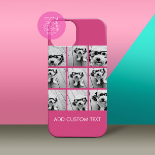 Instagram Photo Collage PINK 9 square photos iPhone 15 Pro Max Case