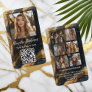 Instagram Photo Collage Social Media Black Gold Business Card