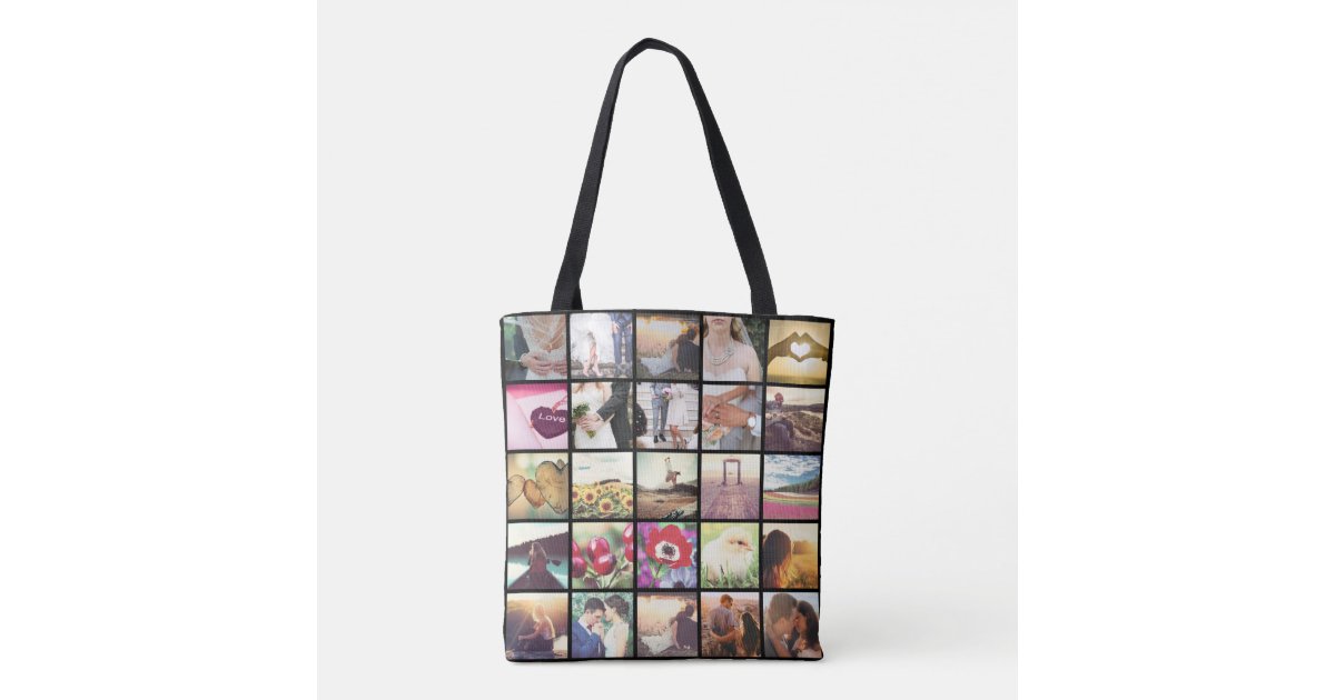 Instagram photo collage tote bag Zazzle