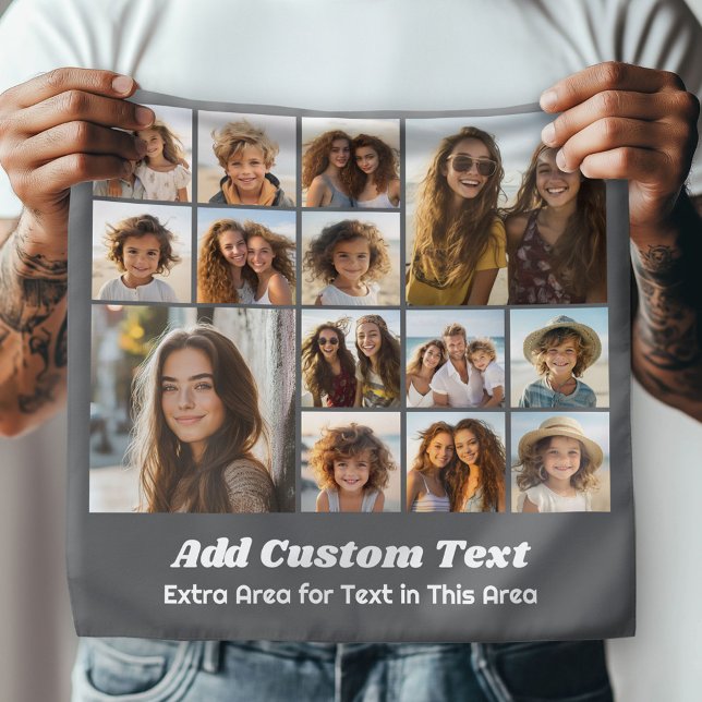 Instagram Photo Collage - Up to 14 photos Grey Bandana (Custom Photo Bandana)