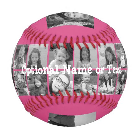 Instagram Photo Collage - Up To 14 Photos Pink Baseball