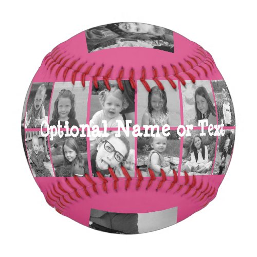 Instagram Photo Collage _ Up to 14 photos Pink Baseball