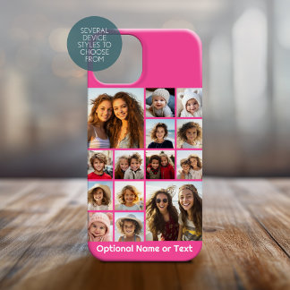 Instagram Photo Collage Up to 14 photos Pink iPhone 15 Case
