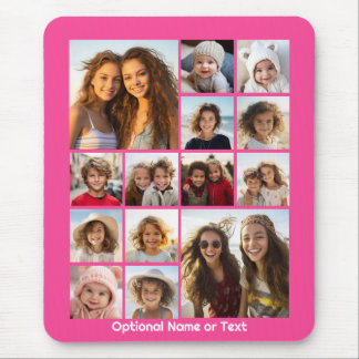 Instagram Photo Collage - Up to 14 photos Pink Mouse Pad