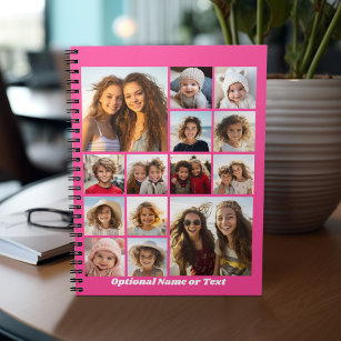 Instagram Photo Collage - Up to 14 photos Pink Notebook