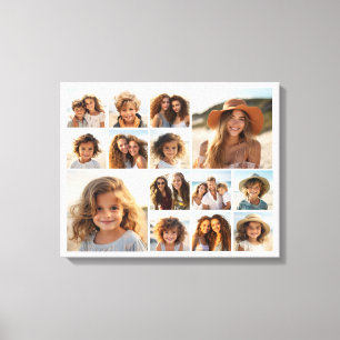 Instagram Photo Collage - Up to 14 photos White Canvas Print