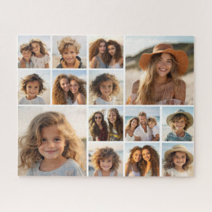 Instagram Photo Collage - Up to 14 photos White Jigsaw Puzzle