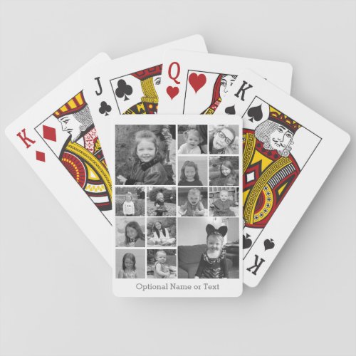 Instagram Photo Collage _ Up to 14 photos White Playing Cards