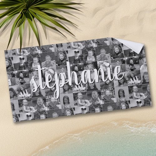 Instagram Photo Collage _ Up to 16 photos Beach Towel