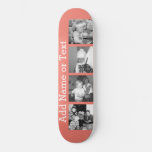 Instagram Photo Collage With 4 Pictures - Coral Skateboard at Zazzle