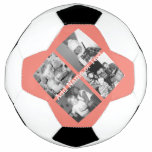 Instagram Photo Collage With 4 Pictures - Coral Soccer Ball at Zazzle