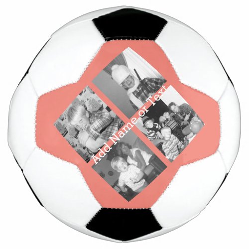 Instagram Photo Collage with 4 pictures _ coral Soccer Ball