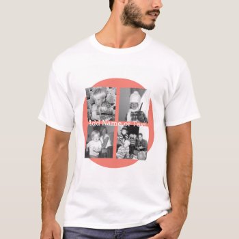 Instagram Photo Collage With 4 Pictures - Coral T-shirt by Funsize1007 at Zazzle