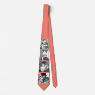 Instagram Photo Collage with 4 pictures - coral Tie