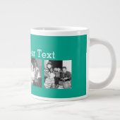 Instagram Photo Collage with 4 pictures - emerald Large Coffee Mug (Right)