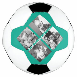 Instagram Photo Collage with 4 pictures - emerald Soccer Ball