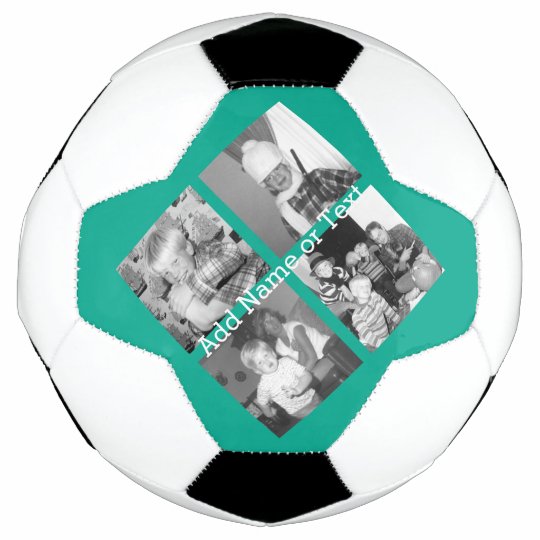 Instagram Photo Collage with 4 pictures - emerald Soccer Ball | Zazzle.com