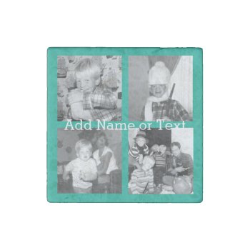Instagram Photo Collage With 4 Pictures - Emerald Stone Magnet by Funsize1007 at Zazzle