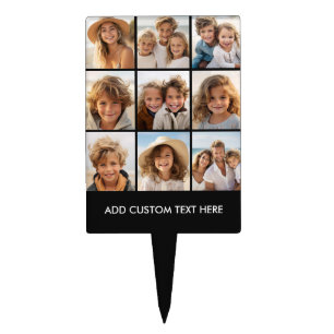 Instagram Photo Collage with 9 photos Cake Topper