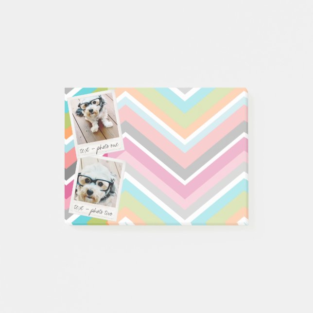 Instagram Photo Collage with Colorful Chevrons Post-it Notes (Front)