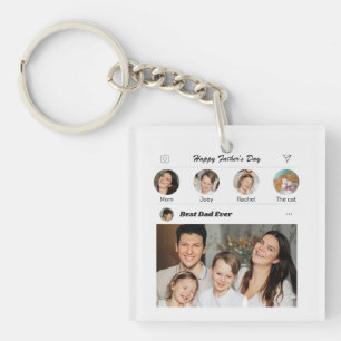 Instagram Photo Cool Social Media Dad Father's Day Keychain