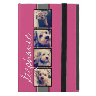 Instagram Photo Display - 4 photos pink name iPad Mini Covers