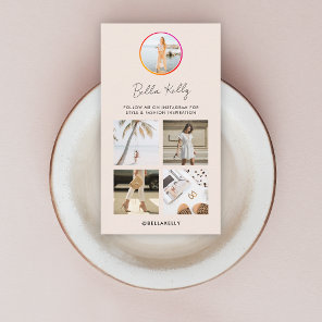 Instagram Photo Feed Social Media QR Code Pink Business Card