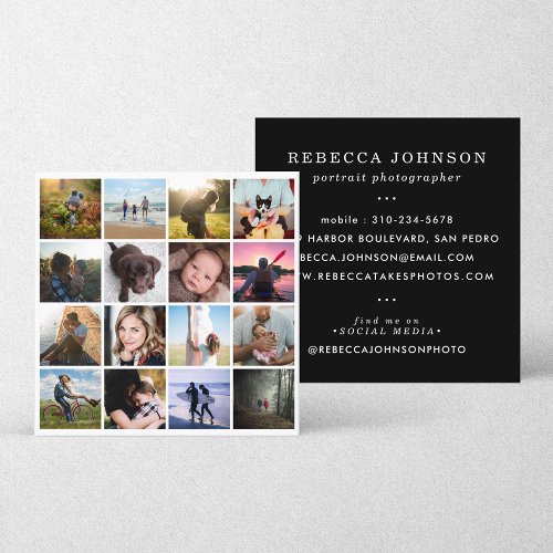 Instagram Photo Grid Lifestyle Photography Square Business Card