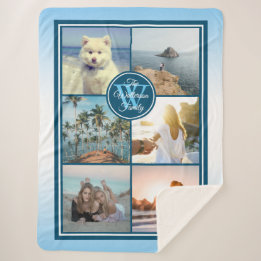 Instagram Photo Grid Make Your Own Summer Collage Sherpa Blanket