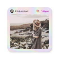 Instagram photo modern holographic pastel rainbow calling card Instagram photo modern holographic pastel rainbow calling card