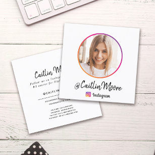 Instagram Photo Modern Script Social Media Calling Card