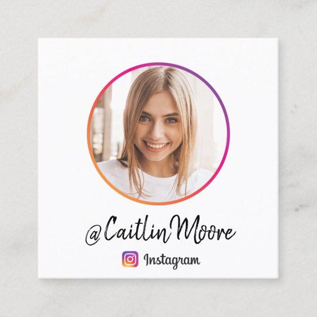 Instagram Photo Modern Script Social Media Calling Card