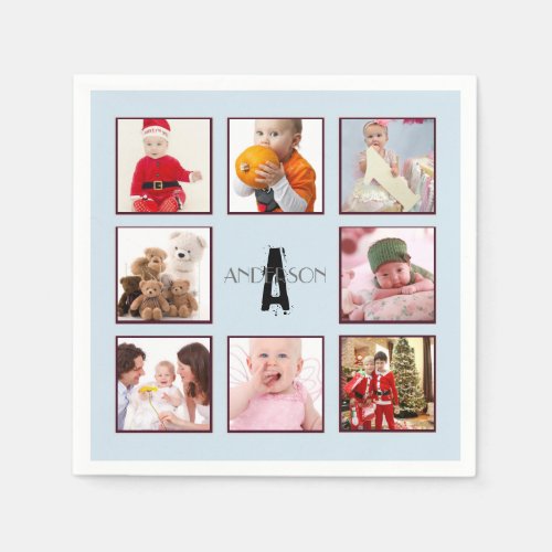 Instagram PHOTO Napkins Monogram Elegant