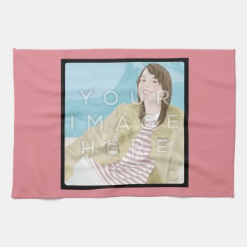 Instagram Photo Personalized Pink Kitchen Towel by MyBindery at Zazzle