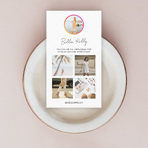 Instagram Photo  Social Media Followers QR Code Business Card