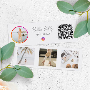 Instagram Photo Social Media Followers QR Code Mini Business Card