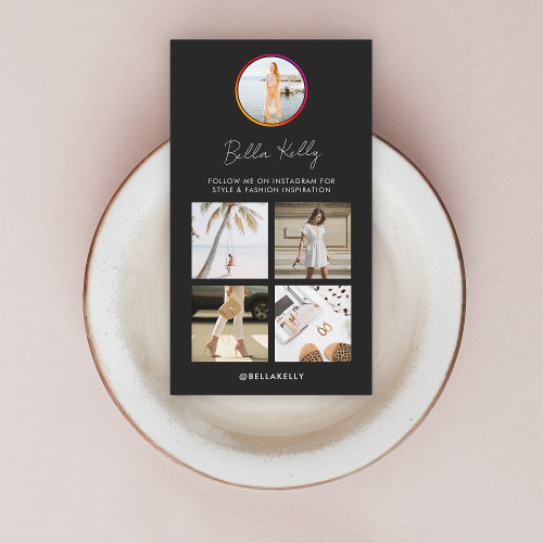 Instagram Photo Social Media Influencer Black Business Card