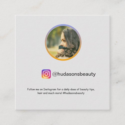 Instagram photo social media modern classic square square business card
