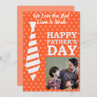 Instagram Photo Tie Orange Dots Fathers Day Card