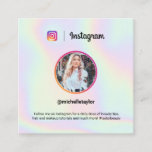 Instagram photo trendy holographic pastel rainbow calling card