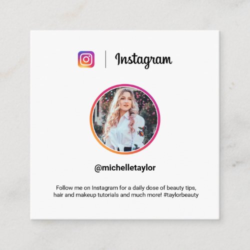 Instagram photo trendy social media gray kraft calling card