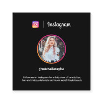 Instagram photo trendy social media modern black calling card Instagram photo trendy social media modern black calling card