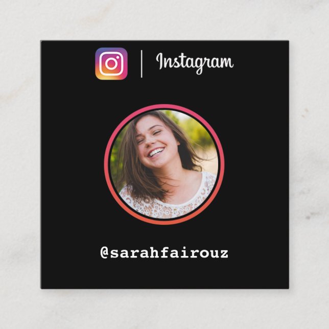 Instagram photo trendy social media modern calling card (Front)