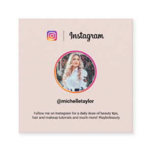 Instagram photo trendy social media modern pink calling card