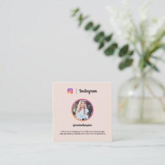 Instagram photo trendy social media modern pink calling card